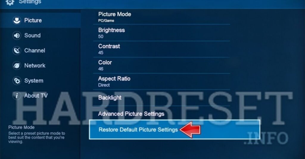 Restore Hisense TV Settings 